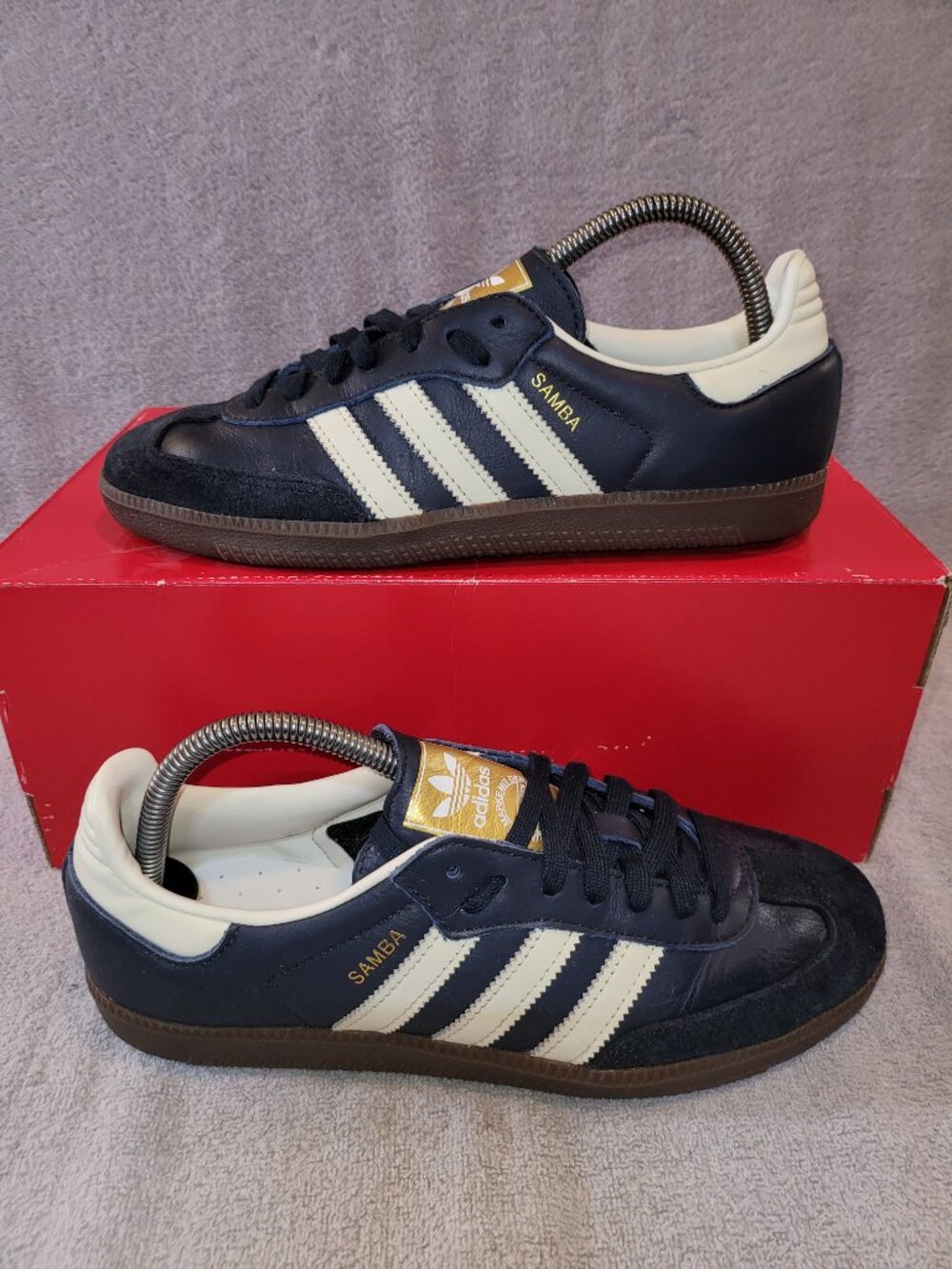 Adidas Samba Men's Size 7.5 Originals Midnight Blue Navy/Off White Gum Sneakers
